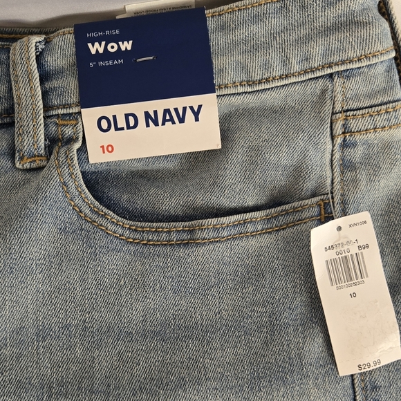 Old Navy High-Waisted Wow Jean Shorts 5" Inseam NWT Size 10 - Picture 2 of 4